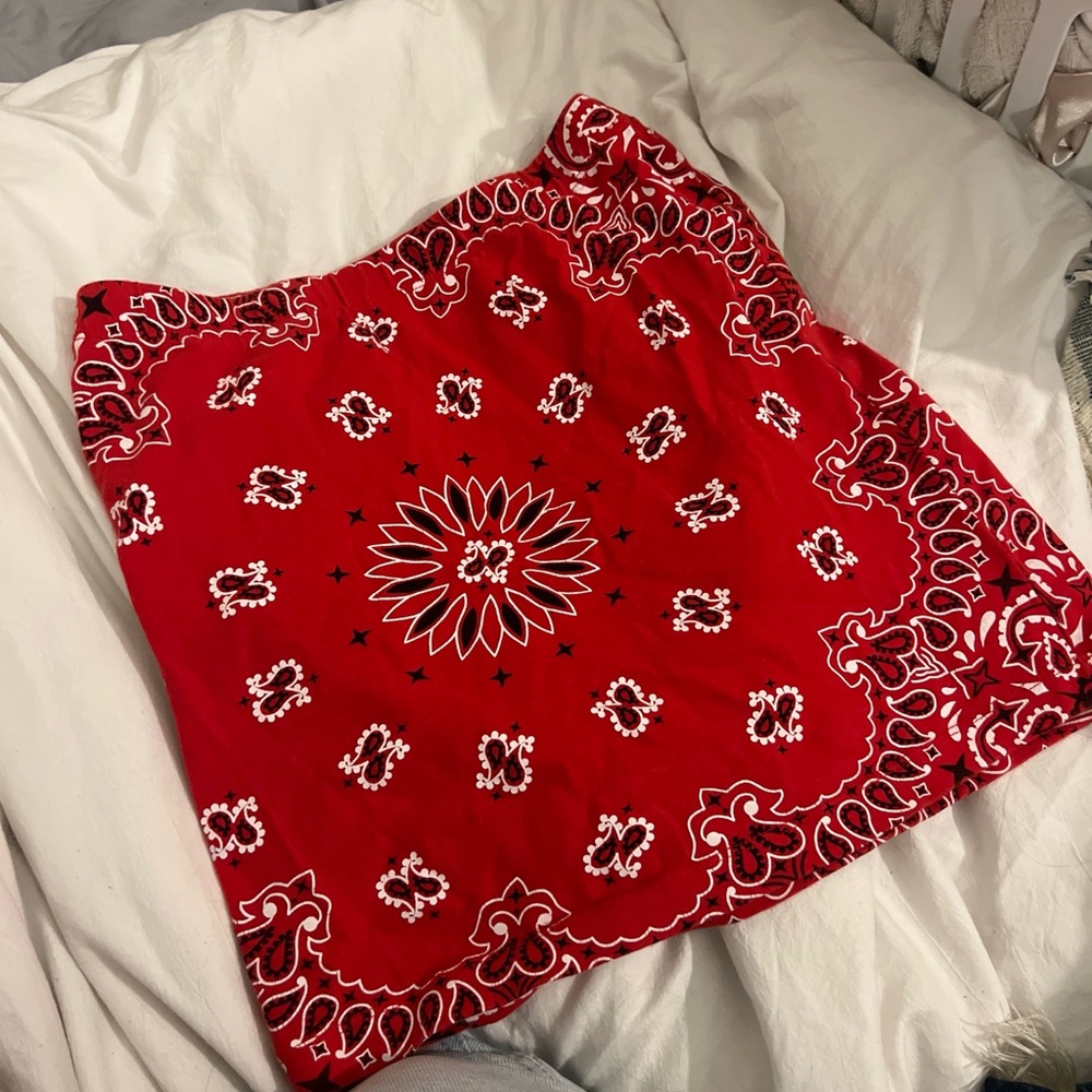 Forever 21 Red Bandana Print Skirt